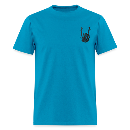 Chill the Fourth Out on Back T-Shirt | GILDAN 5000 - turquoise