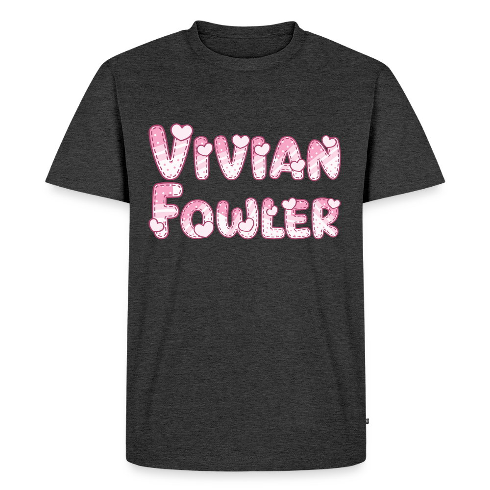 Vivian Fowler Hearts Premium Adult T-Shirt - heather anthracite
