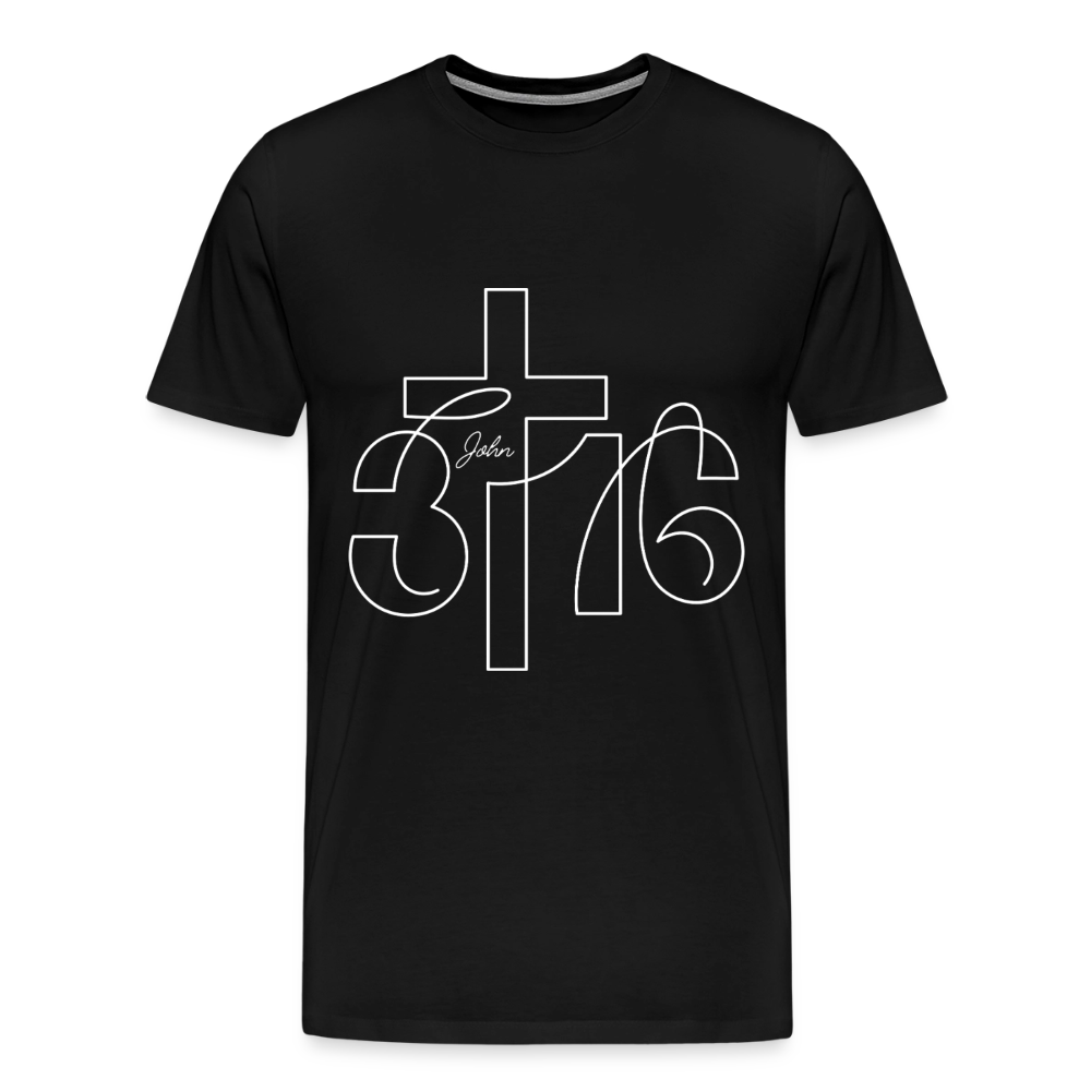 John 3:16 Premium Adult T-Shirt - black