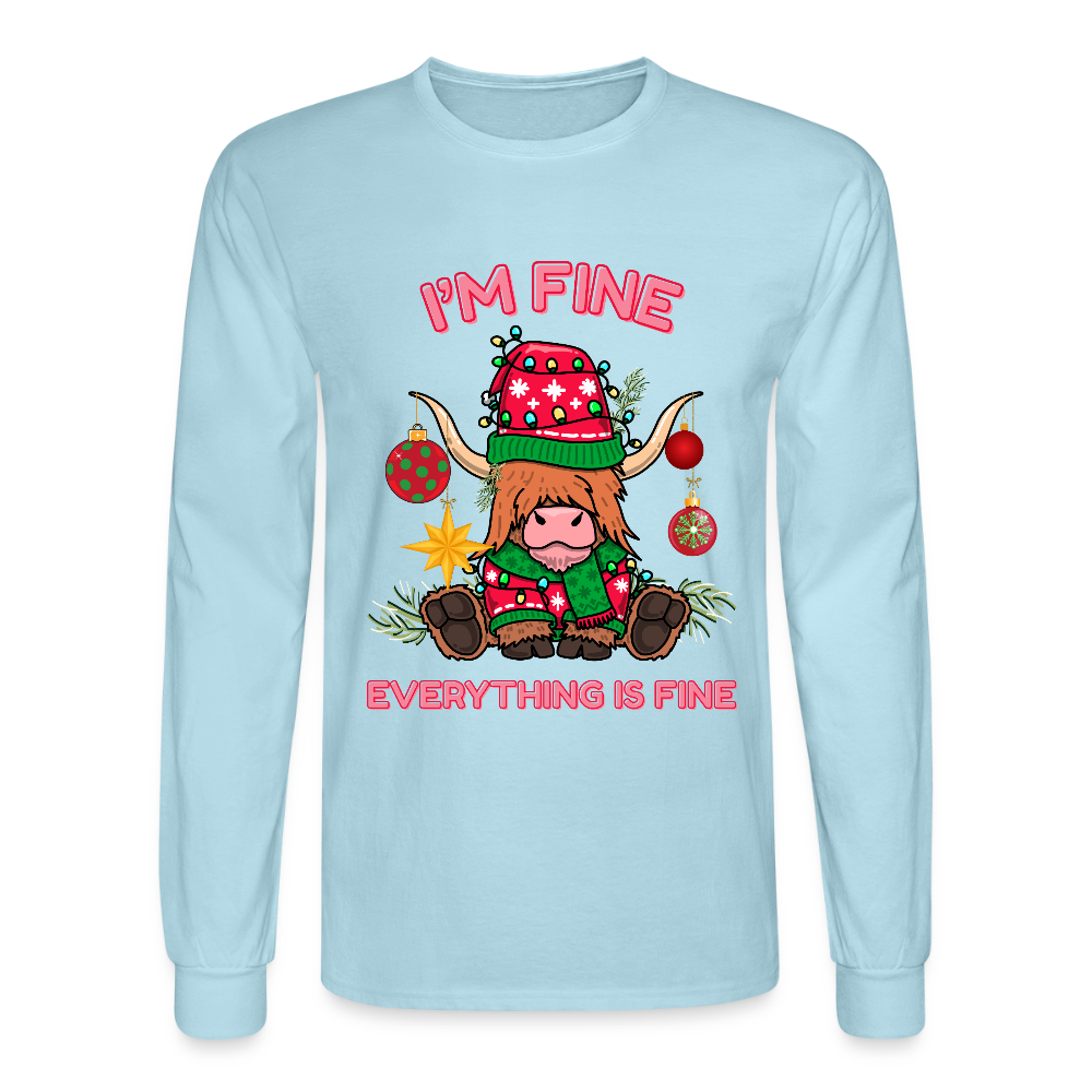 Everything's Fine Long Sleeve T-Shirt - powder blue