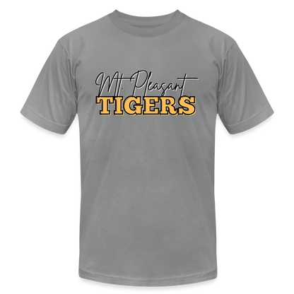 MP Tigers Bleed Black & Gold Unisex Jersey T-Shirt by Bella + Canvas - slate