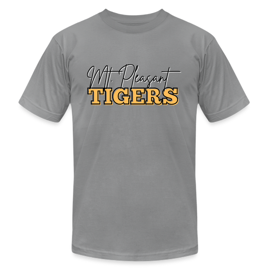 MP Tigers Bleed Black & Gold Unisex Jersey T-Shirt by Bella + Canvas - slate