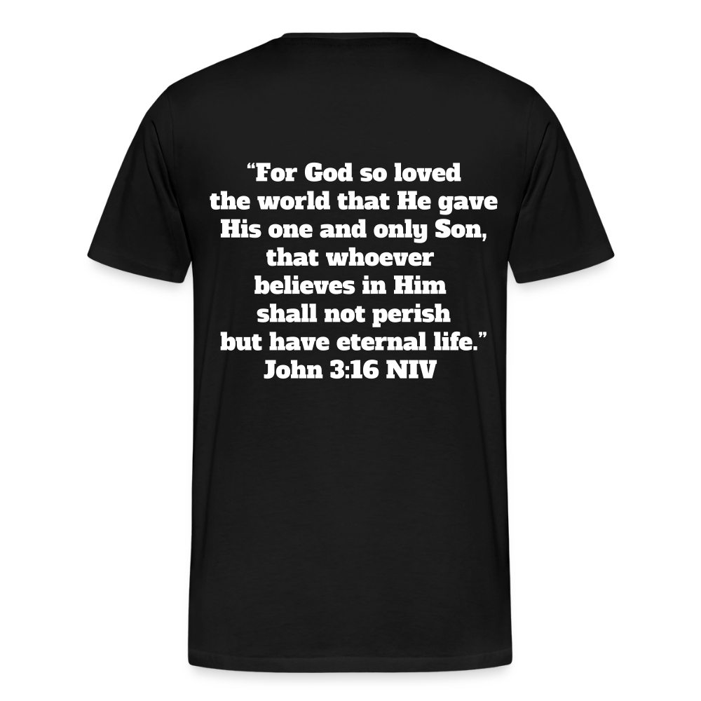 John 3:16 Premium Adult T-Shirt - black