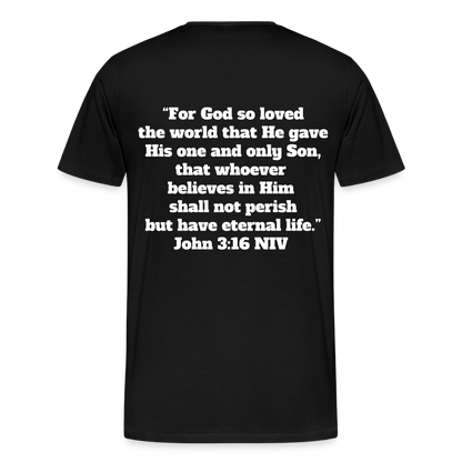 John 3:16 Premium Adult T-Shirt - black