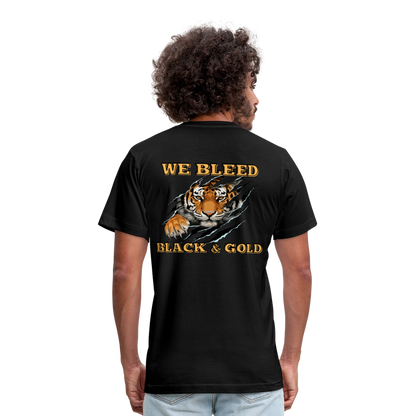 MP Tigers Bleed Black & Gold Unisex Jersey T-Shirt by Bella + Canvas - black