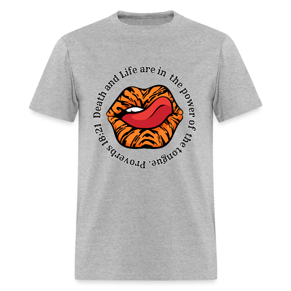 Proverbs 18:21 Tiger  T-Shirt - heather gray