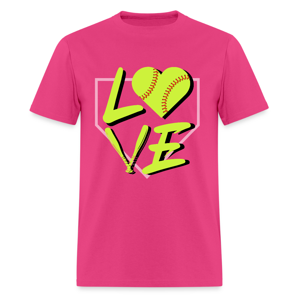 Softball LOVE Block Classic T-Shirt - fuchsia