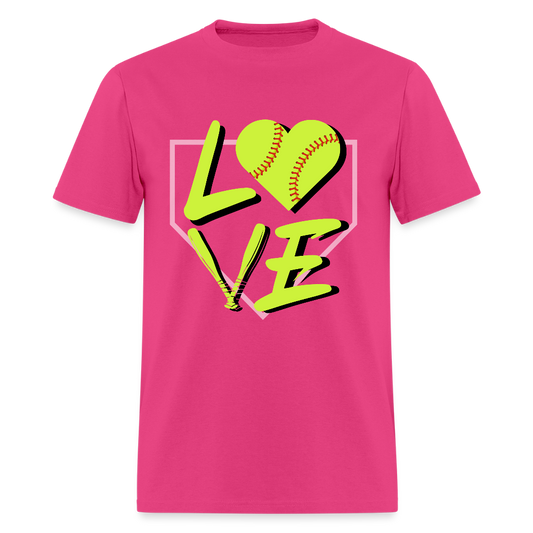 Softball LOVE Block Classic T-Shirt - fuchsia