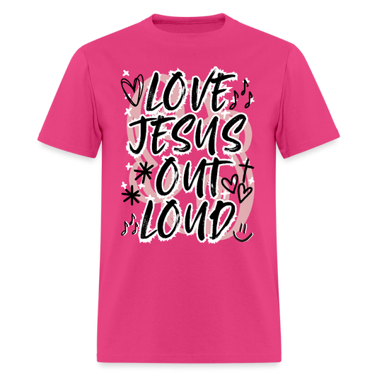 LOVE JESUS OUT LOUD DOODLE Unisex Classic T-Shirt - fuchsia