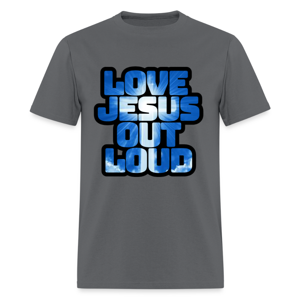 Love Jesus Out Loud - Blue and White Unisex Classic T-Shirt - charcoal