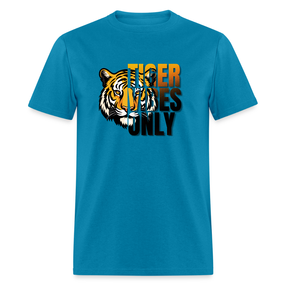 Tiger Vibes Only Black & Gold Classic T-Shirt - turquoise