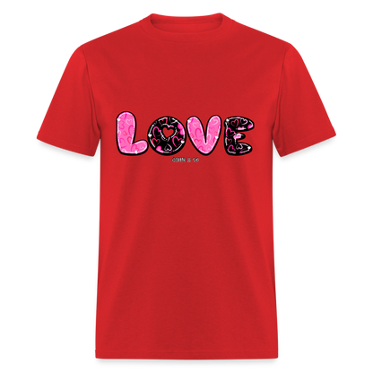 John 3:16 Pink and Black Classic T-Shirt - red