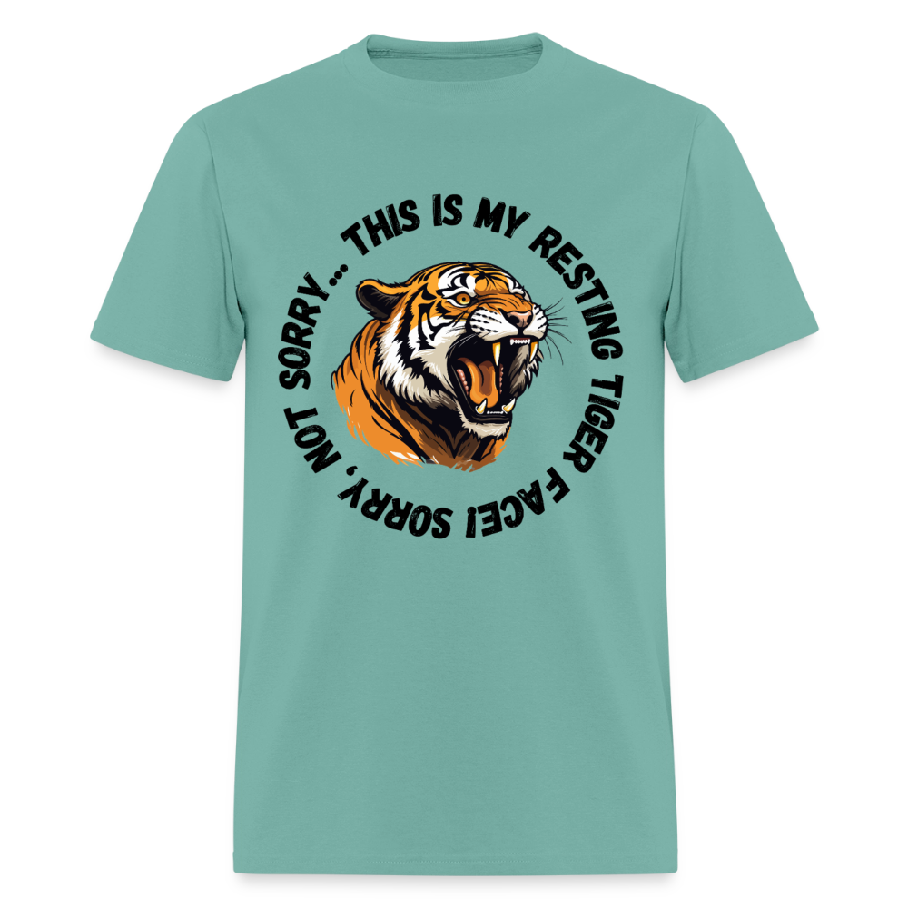 Resting Tiger Face 2 T-Shirt | GILDAN 5000 - aquatic