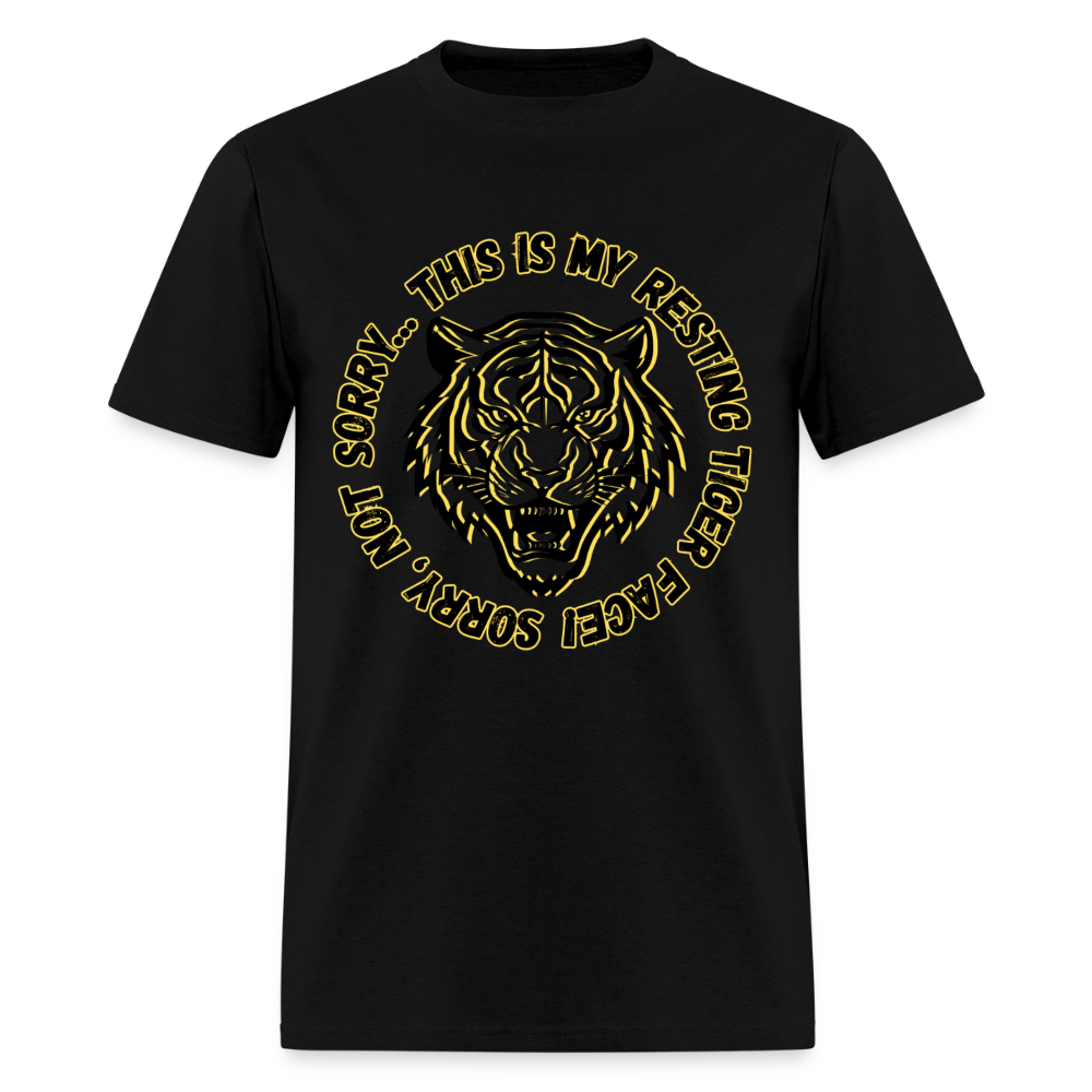 Resting Tiger Face T-Shirt | GILDAN 5000 - black