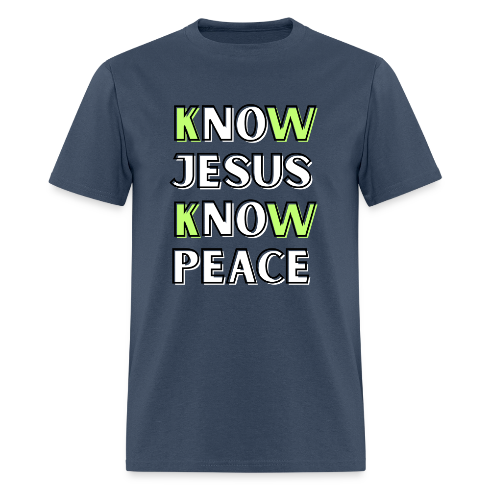 No Jesus No Peace T-Shirt | GILDAN 5000 -  blue dusk