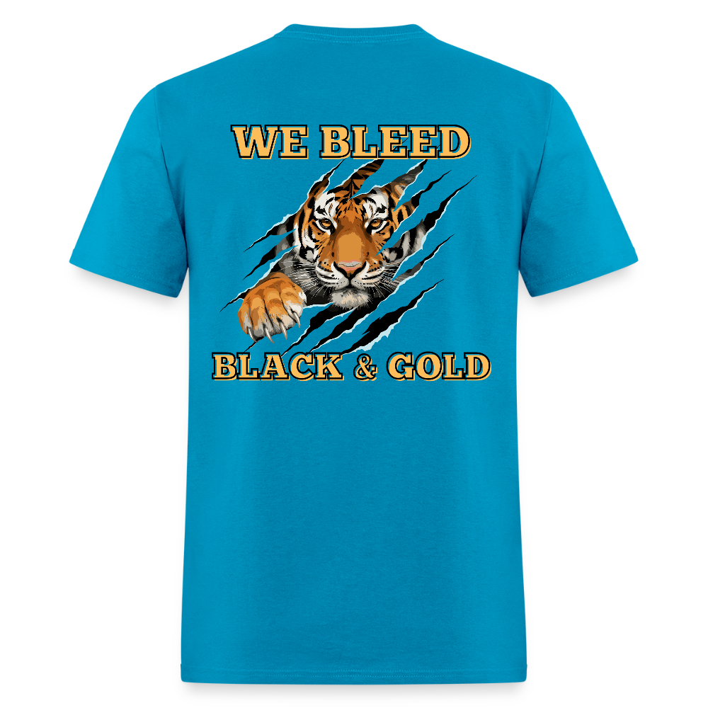 MP Tigers Bleed Black & Gold T-Shirt | GILDAN 5000 - turquoise