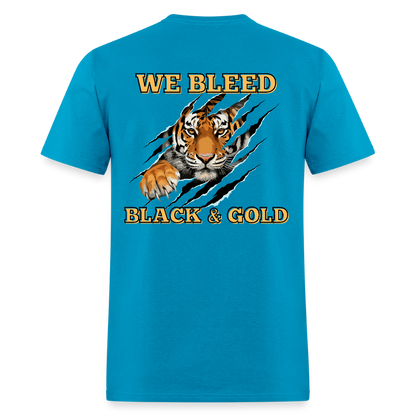 MP Tigers Bleed Black & Gold T-Shirt | GILDAN 5000 - turquoise