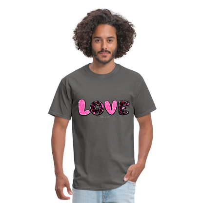 John 3:16 Pink and Black Classic T-Shirt - charcoal