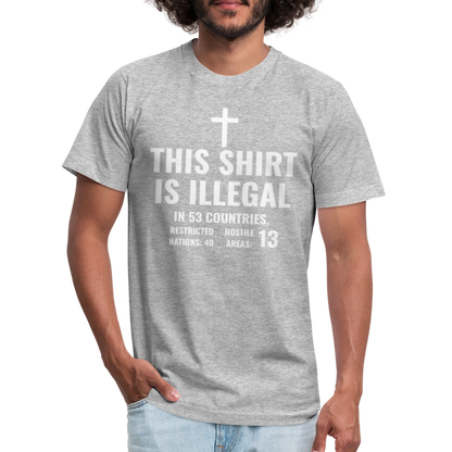 Illegal Shirt Jersey T-Shirt by Bella + Canvas - heather gray