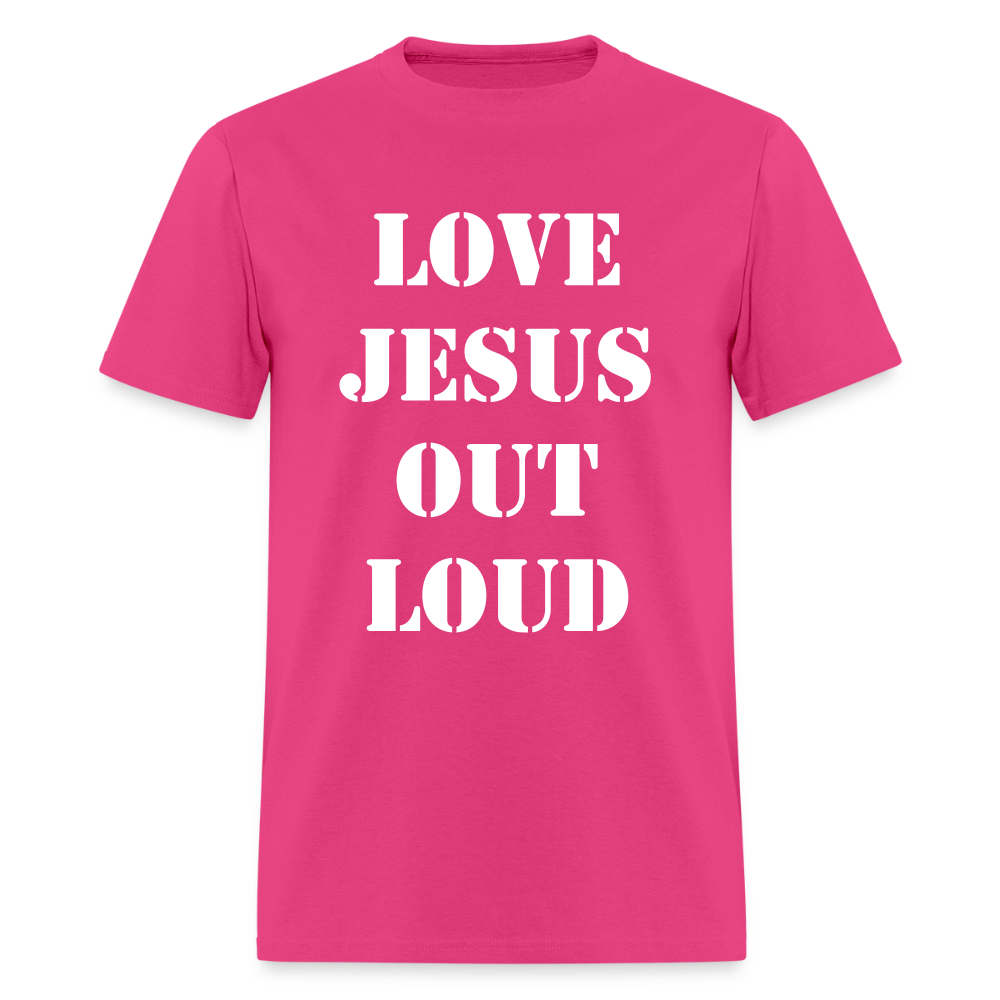 LOVE JESUS OUT LOUD STENCIL Unisex Classic T-Shirt - fuchsia