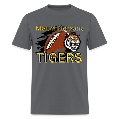 Mount Pleasant TIGERS Football T-Shirt | GILDAN 5000 - charcoal