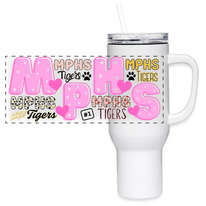 MPHS Tigers Banner 40 oz Travel Tumbler - white