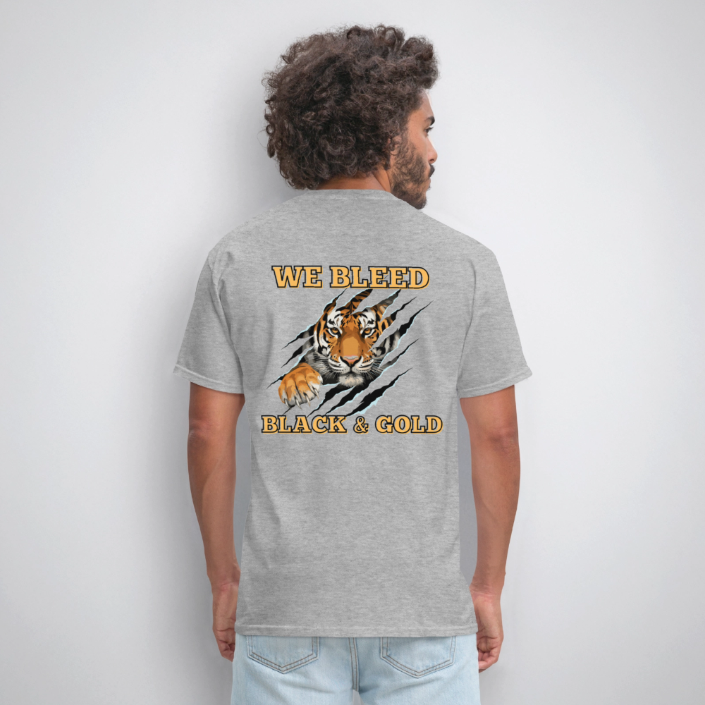MP Tigers Bleed Black & Gold T-Shirt | GILDAN 5000 - heather gray