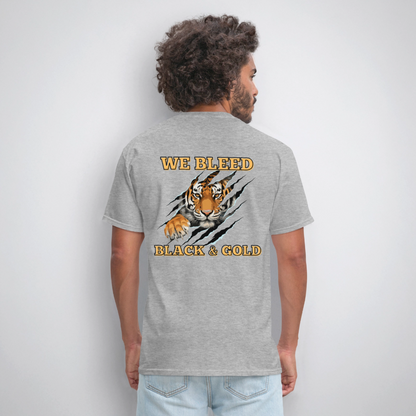 MP Tigers Bleed Black & Gold T-Shirt | GILDAN 5000 - heather gray