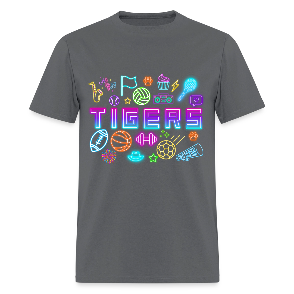 Extra Neon TIGERS T-Shirt | GILDAN 5000 - charcoal