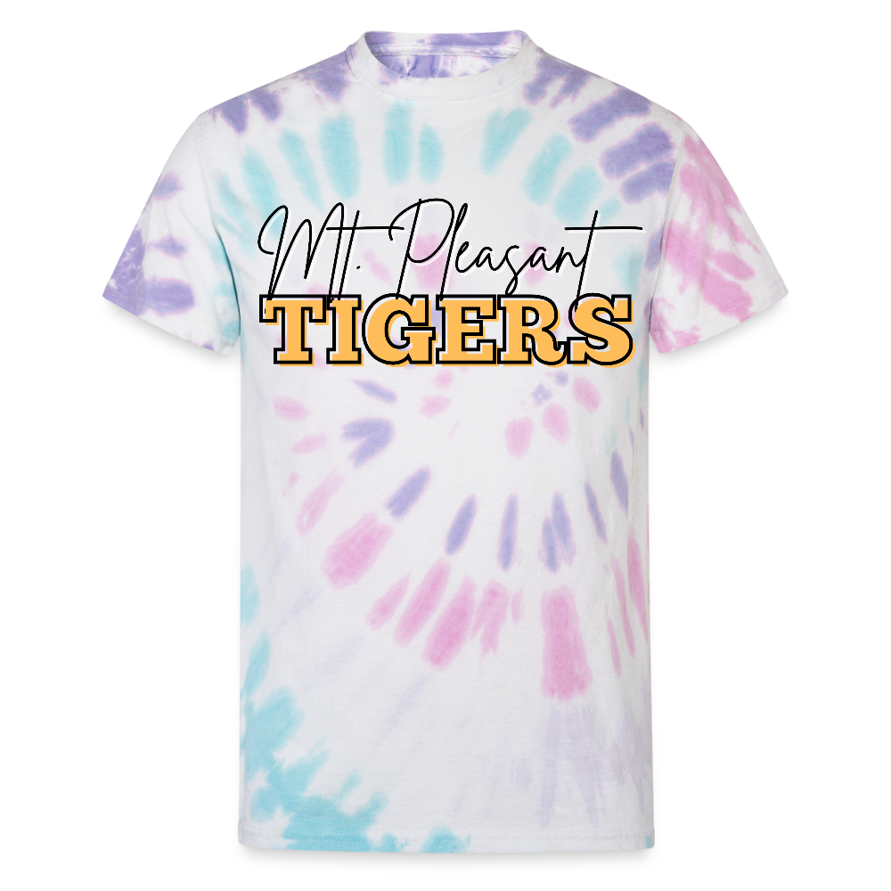 MP Tigers Bleed Black & Gold Unisex Tie Dye T-Shirt - Pastel Spiral