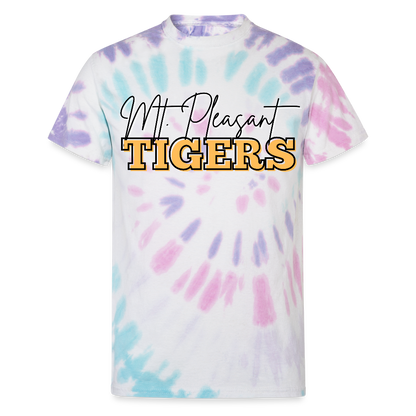 MP Tigers Bleed Black & Gold Unisex Tie Dye T-Shirt - Pastel Spiral