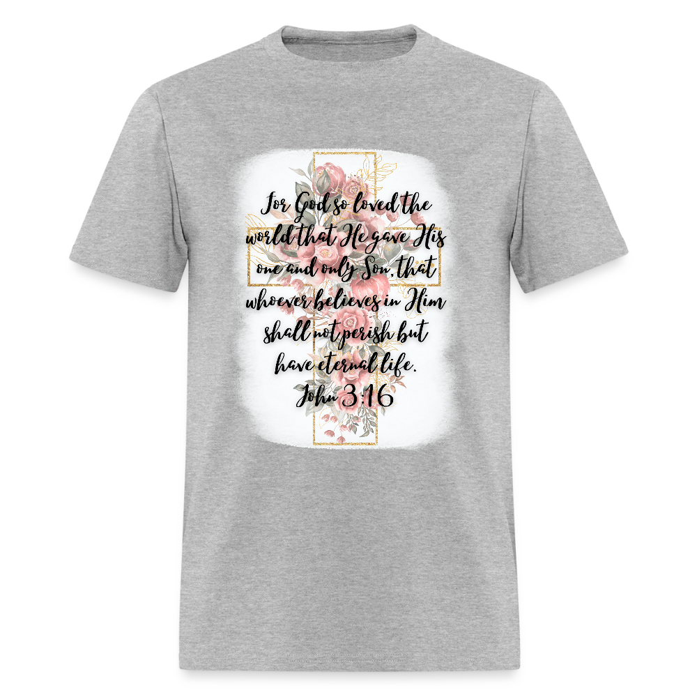 John 3:16 Cross Classic T-Shirt - heather gray