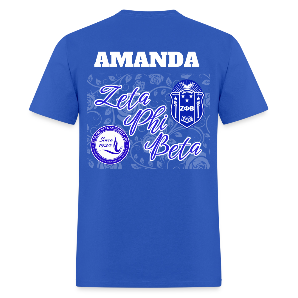 Customizable Zeta Phi Beta T-Shirt | GILDAN 5000 - royal blue
