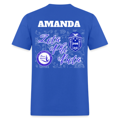 Customizable Zeta Phi Beta T-Shirt | GILDAN 5000 - royal blue