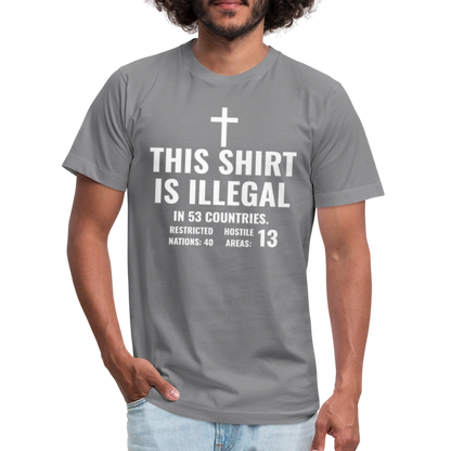 Illegal Shirt Jersey T-Shirt by Bella + Canvas - slate