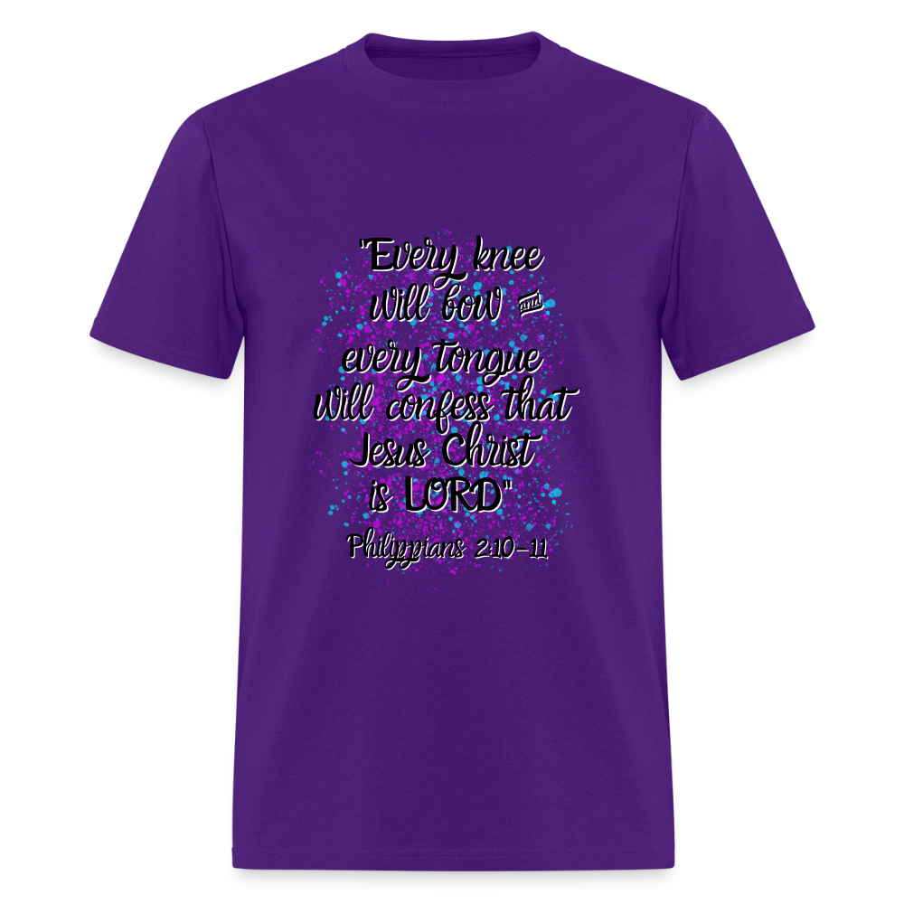 Every Knee and Every Tongue T-Shirt | GILDAN 5000 - purple