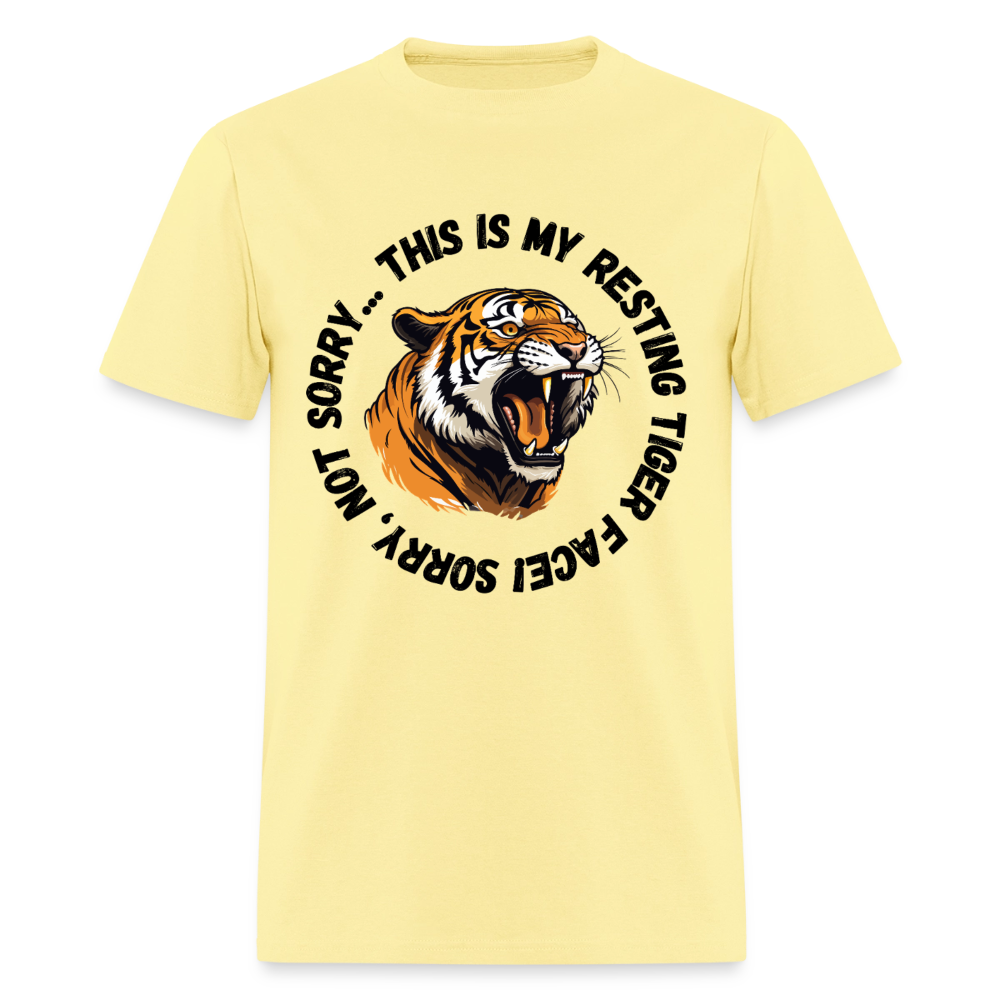 Resting Tiger Face 2 T-Shirt | GILDAN 5000 - cornsilk