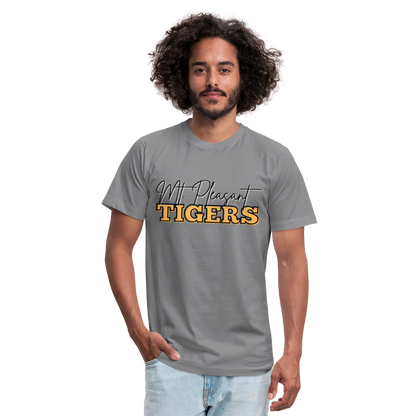 MP Tigers Bleed Black & Gold Unisex Jersey T-Shirt by Bella + Canvas - slate