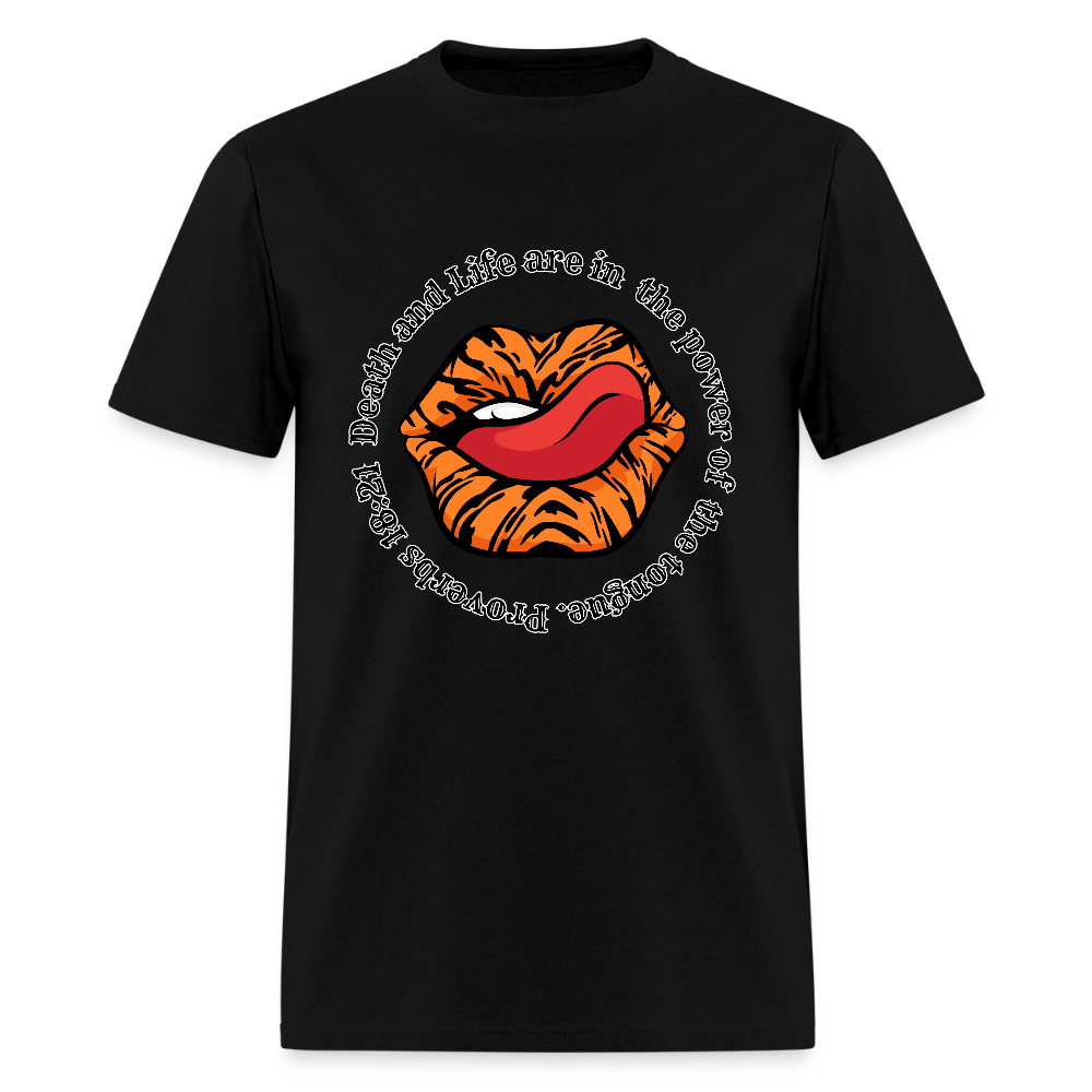 Proverbs 18:21 Tiger  T-Shirt - black