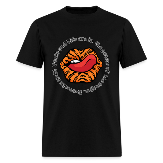 Proverbs 18:21 Tiger  T-Shirt - black