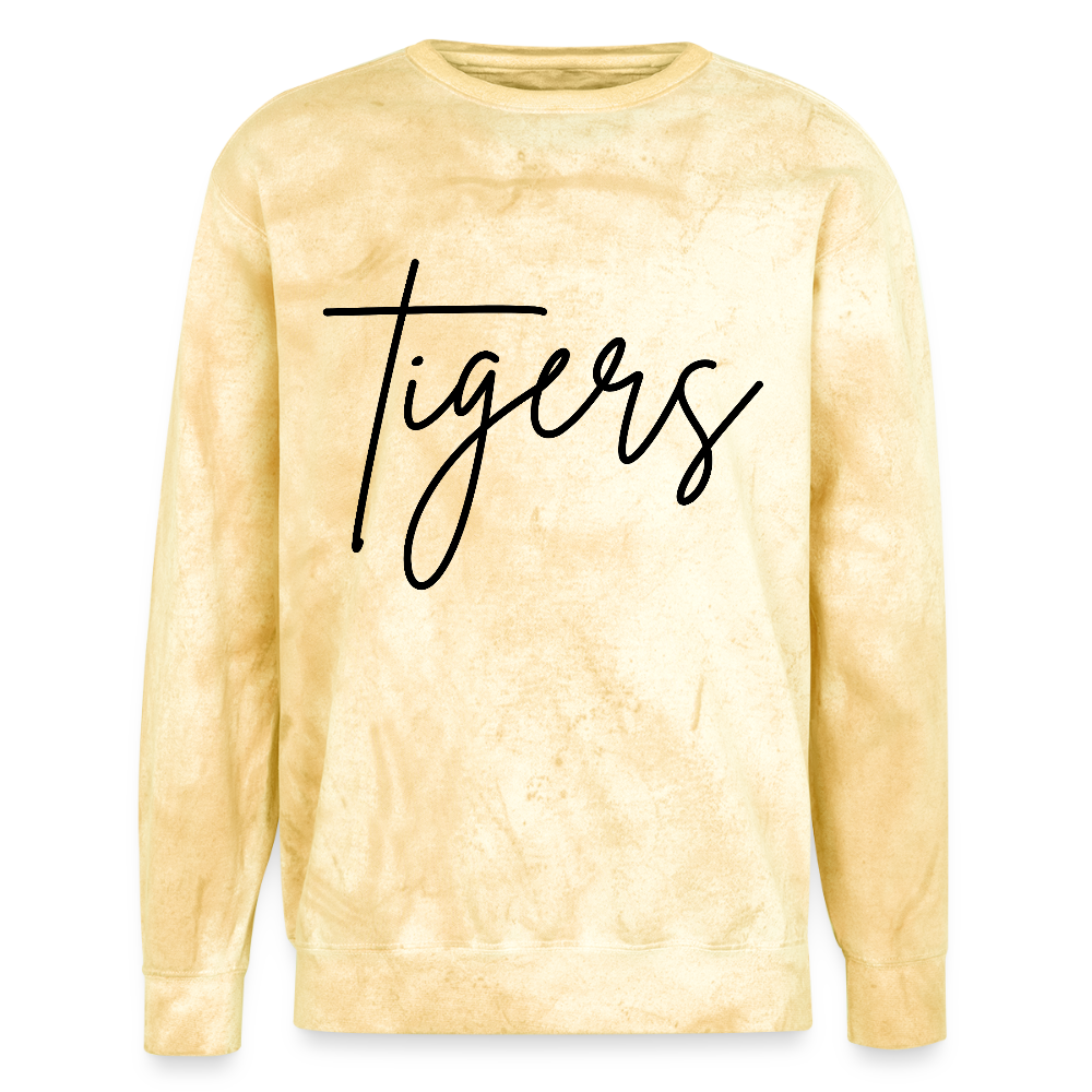 Tigers Unisex Colorblast Crewneck Sweatshirt - citrine