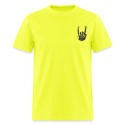 Chill the Fourth Out on Back T-Shirt | GILDAN 5000 - safety green