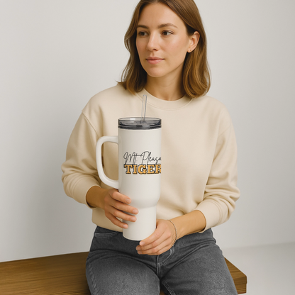 MP Tigers Bleed Black and Gold 40 oz Travel Tumbler - white