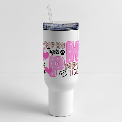 MPHS Tigers Banner 40 oz Travel Tumbler - white