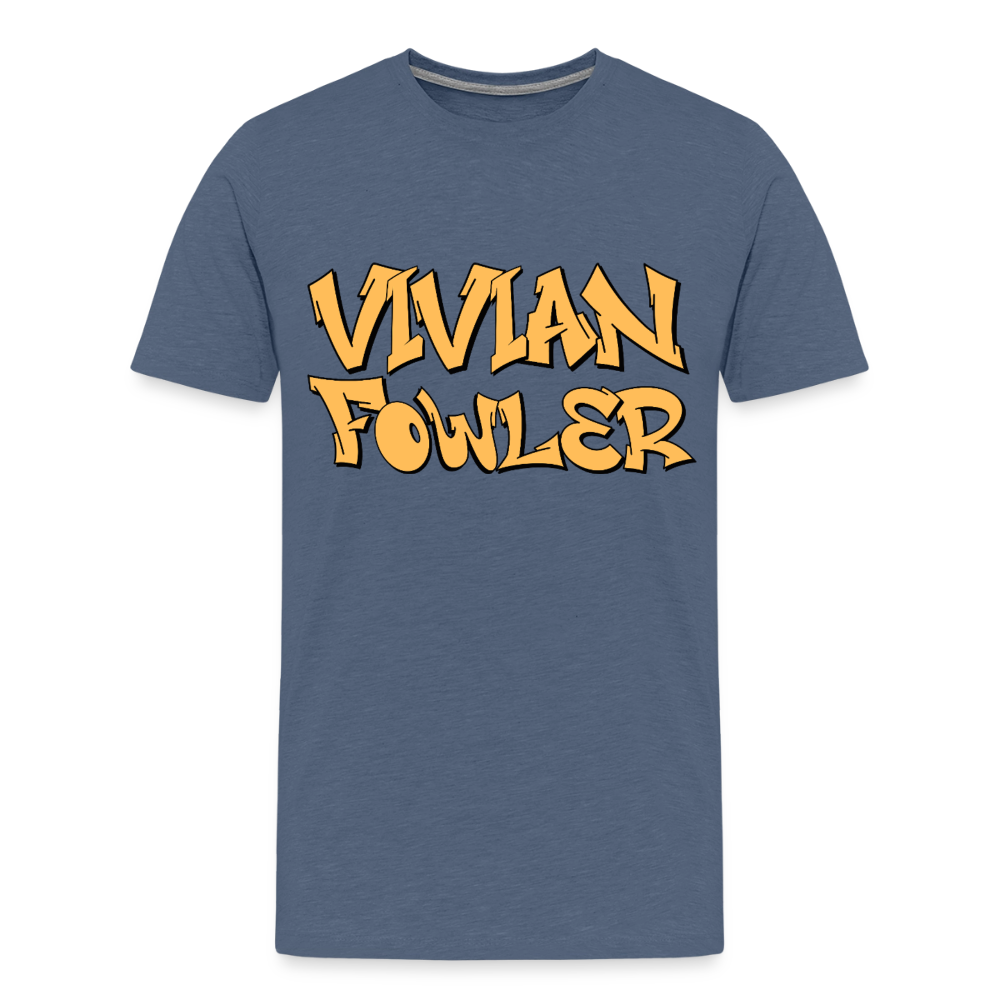 Vivian Fowler Graffiti Premium Adult T-Shirt - heather blue