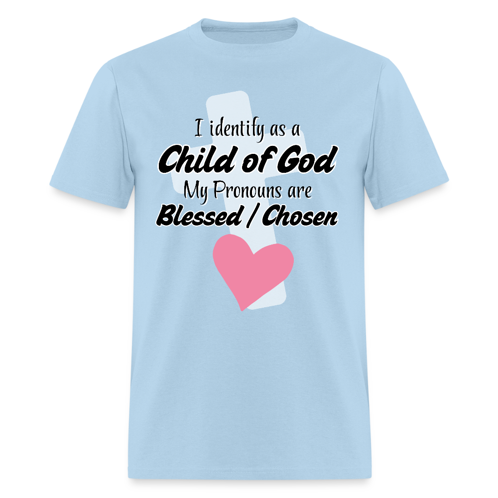 Child of God Cross & Heart Classic T-Shirt - powder blue