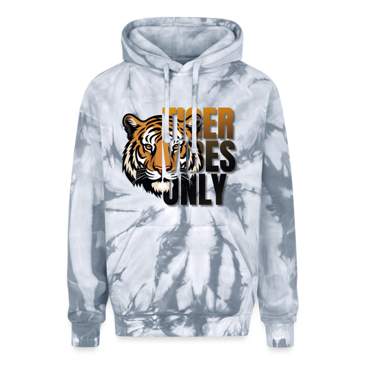 Tiger Vibes Only Adult Tie Dye Hoodie - spider silver