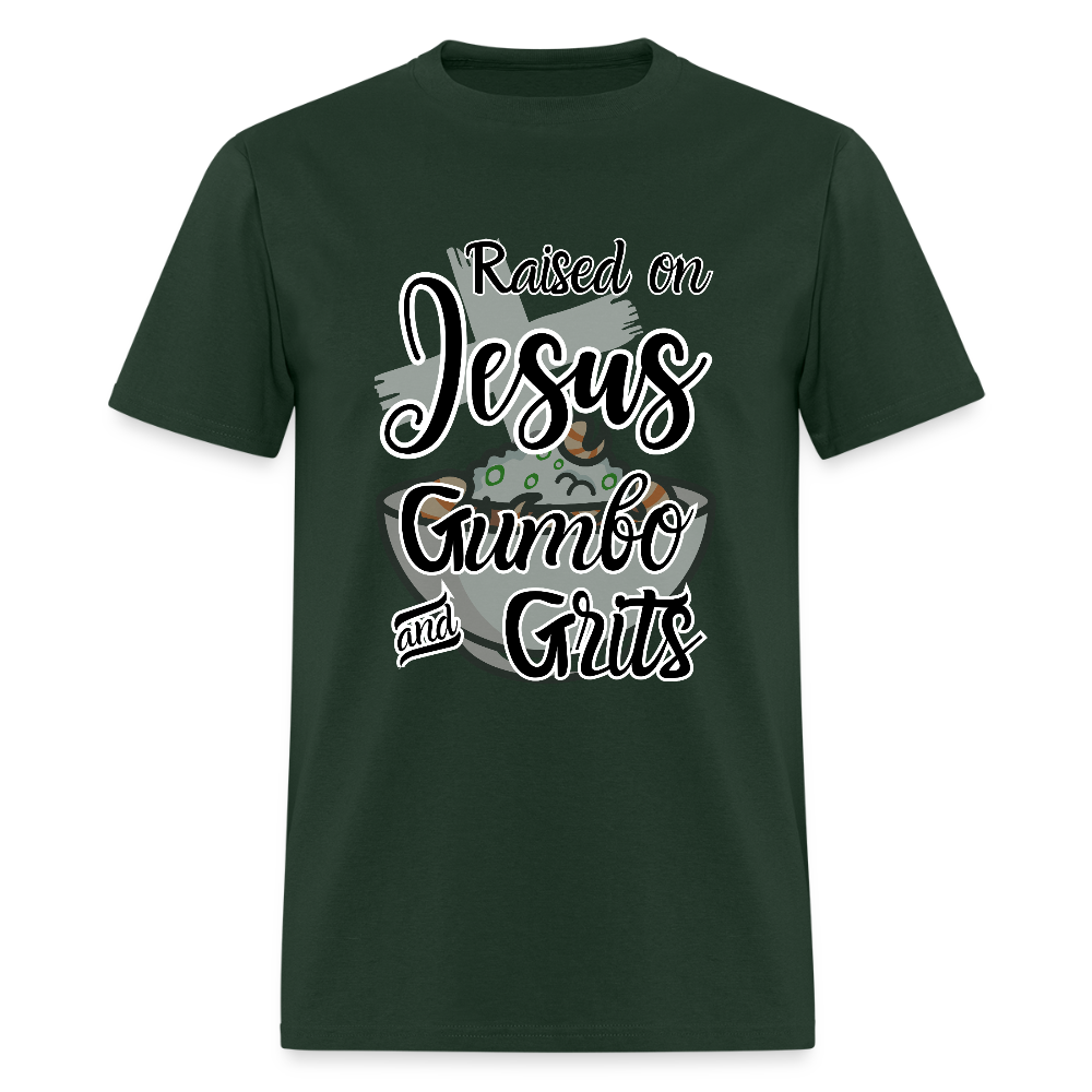 Jesus Gumbo and Grits T-Shirt | GILDAN 5000 - forest green