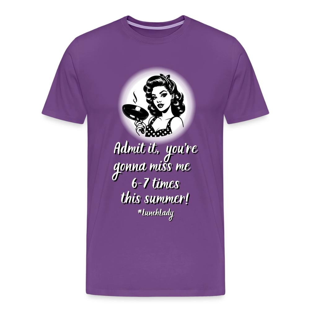 Lunch Lady 6-7 Times Premium Adult T-Shirt - purple