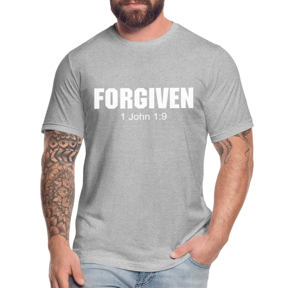 Forgiven 1 John 1:9 Unisex Jersey T-Shirt by Bella + Canvas - heather gray